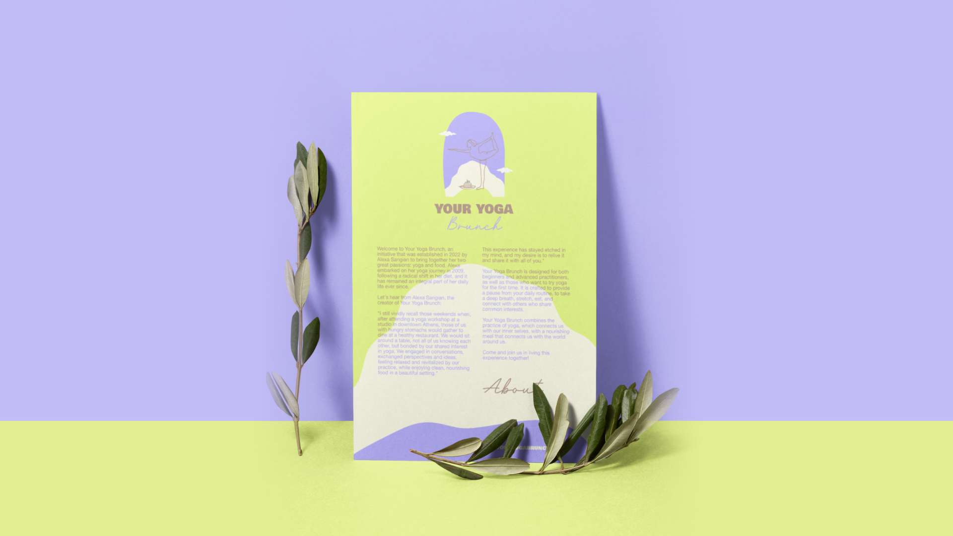 mockup of a flyer leaning against a wall featuring some plants m13247 r el2 kopie